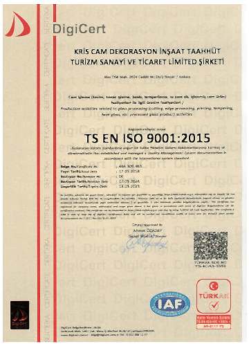 ISO 9001 Kalite Yönetim Sistemi Belgesi